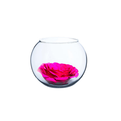 WGVi Clear Glass Tea Light Votive Candle Holder, Width 3", Height 2.5", Small Globe Bubble Bowl Round Vase, Tabletop Décor Container Terrarium, 1 Piece