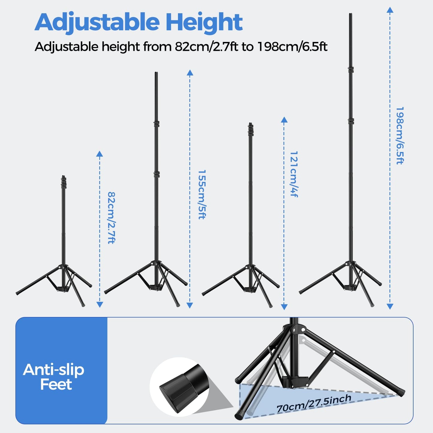 EMART 5 * 6.5ft White Photo Backdrop with Stand Kit for Photography Video Studio，White Screen Photoshoot Background Curtain with T-Shaped Portable Backdrop Stand Carrying Bag 5 Clamps
