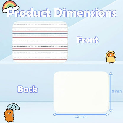 Dry Erase Boards 30 Pack, 9"x12" Double Sided Small Whiteboards with Lines for Kids, Students, Teacher & Classroom Pack,Mini Individual White Boards Lined for Writing Math English Practice