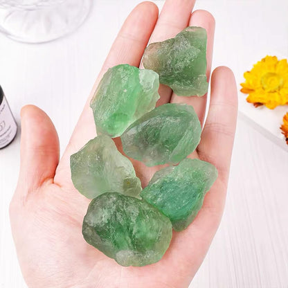2PCS Natural Raw Stone Healing Crystals Bulk Healing Gemstones for Reiki Tumbling Fountain Rocks Meditation Garden Home Decor (Green Fluorite)