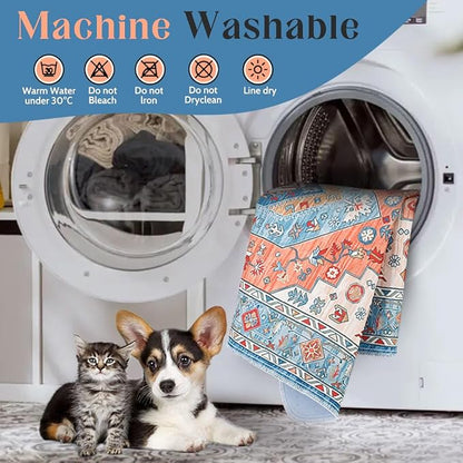 Washable Pee Pads for Dogs, 2 Pack Reusable Puppy Training Pads 72"x72" Super Absorbent Waterproof Dog Training Pads, Non-Slip Potty Pads, Whelping Pads Litter Mat Orange/Mix