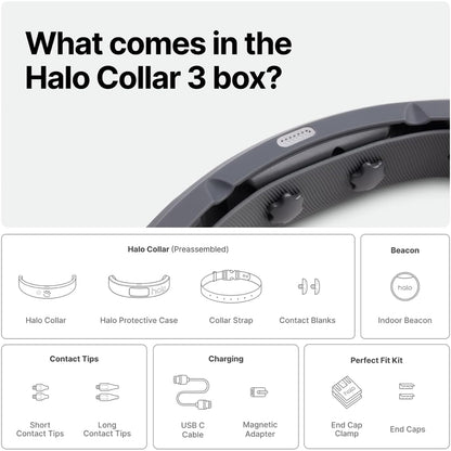 Halo Collar 3, Multifunctional GPS Wireless Dog Fence & Dog Training Collar with GPS Tracker, Subscription Required, Waterproof, Graphite (Medium/Large)