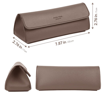 carrotez Stylish PU Leather Makeup Bag: Versatile Travel Toiletry Bag & Cosmetic Pouch, Small Makeup Organizer for Purse Essentials, Ideal Makeup Brush Holder & Sunglasses Case for Women - Cocoa Brown