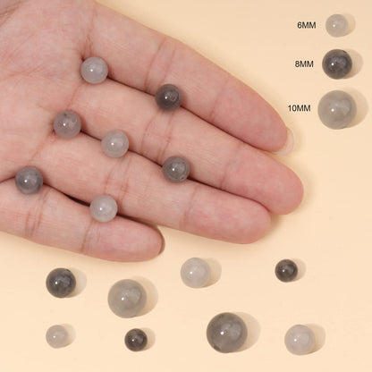 35pcs 10mm Natural Cloudy Quartz Crystal Gemstone Beads Energy Healing Crystal Round Loose Stone Beads for Jewelry Making, DIY Bracelets Necklaces