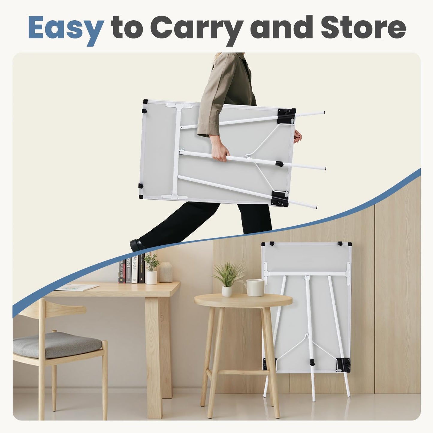 DUMOS White Board Easel 36 x 24 Inches, Magnetic White Board Dry Erase, Porbable Boards Height Adjustable, Dry Erase Board with Stand for School, Office and Home, Silver Aluminium Frame, White