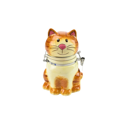 Hand-Painted Earthenware Pretty Kitty Hinged Jar by Boston Warehouse
