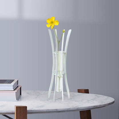 Gcljlmy Hydroponic Plant Glass Tube Flower Vase Desktop Decoration Sturdy Decorative for Plant Propagating Terrariums (White 8x8x24cm)