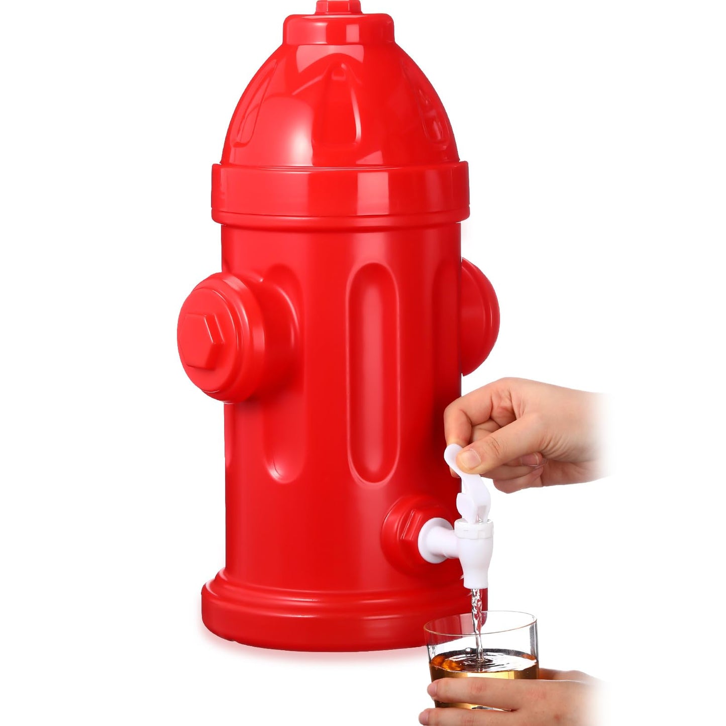 Liliful 1.5 Gallon Drink Dispenser Firefighter Racing Birthday Party Beverage Dispenser Plastic Dog Paw Party Supplies for Kids Fighter Theme Decorations (Fire Hydrant)