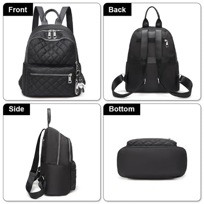 Aucuu Backpack for Women, Lightweight Nylon Casual Rucksack, Small Daypack School Bag, Quilted Trendy Backpack, Anti-Theft Travel backpack for Women