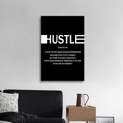 Hustle Entrepreneur Quotes Poster Print Motivational Pictures Painting Inspirational Canvas Wall Art for Modern Office Bedroom Living Room School Wall Decor Ready to Hang [24''Wx36''H]