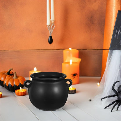 Cabilock Ceramic Witch Cauldron Bowl Halloween Candy Bucket for Treats Snack Serving Tray Decorative Dish for Parties and Festivities