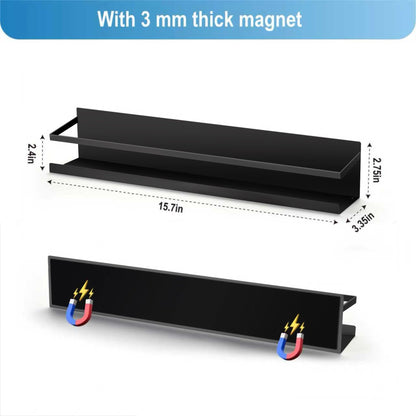 VANPET Metal Magnetic Book Shelf for Whiteboard, Metal Magnetic Bookshelf, Book Display Shelf for Teacher Kids Classroom Office (Black)
