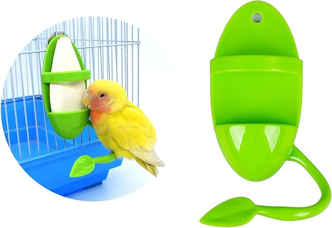 2pcs Plastic Pet Bird Cuttlebone Holder Food Holder, Cuddle Bone Feeding Racks, Cuttlebone Holder for Cockatiels Parakeets Budgies Finches Green