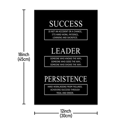 Success Leader Persistence Inspirational Canvas Wall Art for Office Motivational Quotes Poster Print Positive Picture Artwork for Home Bedroom Gym Wall Decoration Stretched and Framed [12''Wx18''H]