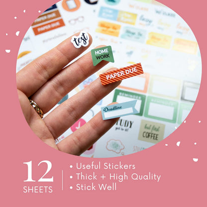 Lamare Planner Stickers for Students and College Stickers for Journaling