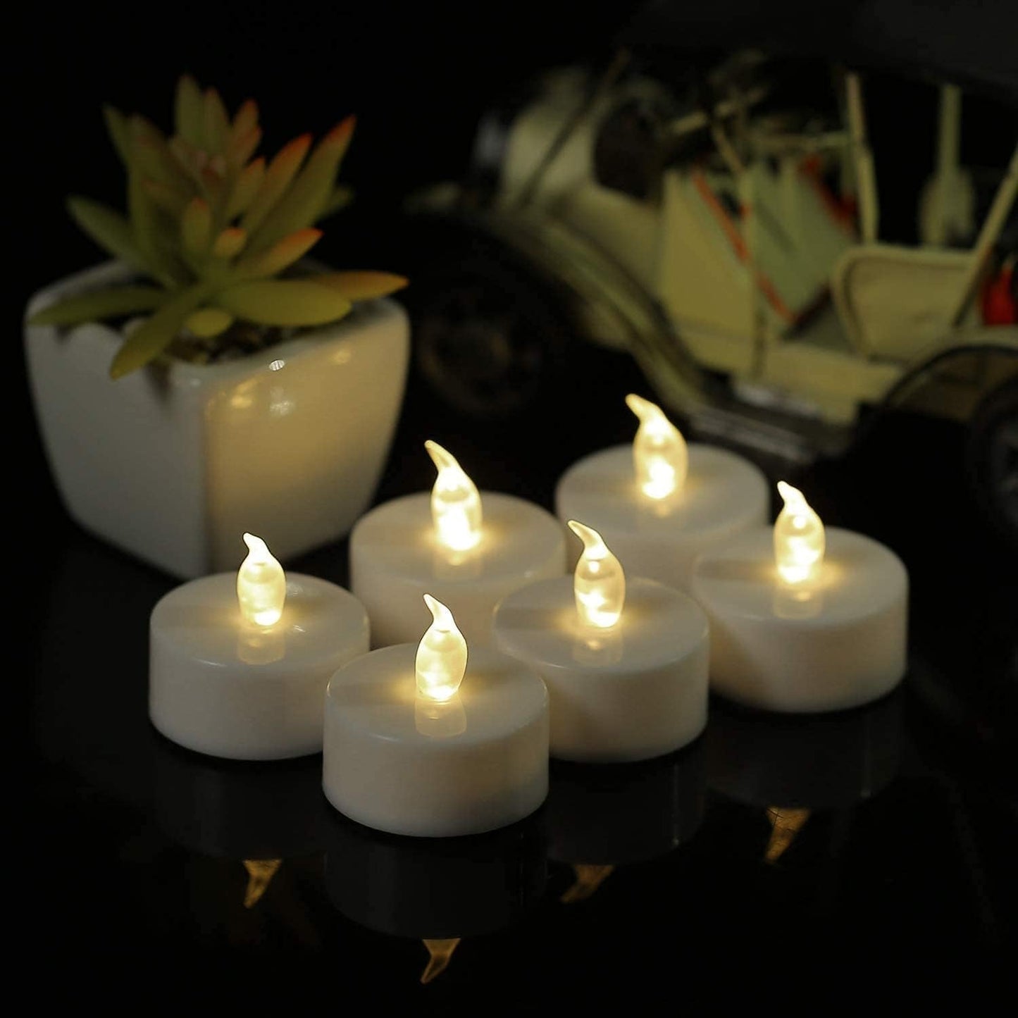 Boakboary LED Tea Lights with Remote Control: 24pcs Flickering Flameless Candles,Long Lasting 400+Hours,Battery Operated Electric Tealight for Home Decoration Seasonal&Festival Celebration(Warm White)