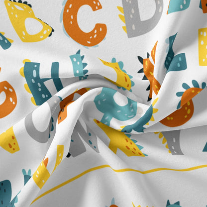 Alphabet Poster Tapestry for Kids Boys Girls Bedroom, ABC Learning for Toddlers Cute Dinosaur Art Educational Tapestries Wall Hanging Classroom Living Room Office Decor 60X40"