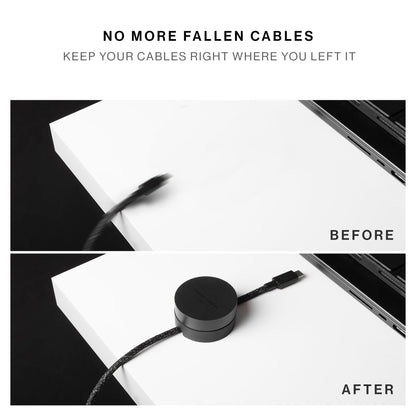 Native Union Weighter – Cable Weight/Holder Desk Accessory for Workspace or Nightstand – Non-Slip Cable Organizer – Metal and Silicone Design – for All Cables Including USB-C & Lightning (Black)