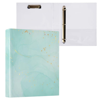Turquoise Round Ring Binders 1.5 Inch Marble Tie Dye Style 3 Ring Clipboard Binder for Office School Work Supplies File Folder Document 200 Sheet Capacity Easy Open