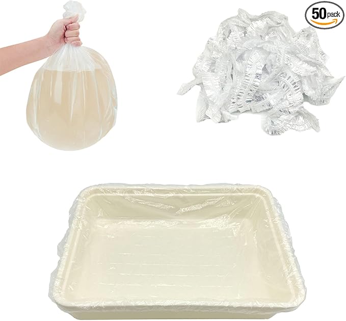 Disposable Small Animal Cage Liners, Rabbit Litter Box Lines Pet Tray Liner Bags Guinea Pig Cage Toilet Plastic Film for Bird Hamster Chinchilla Hedgehog (50 PCS, 27'')