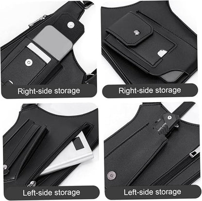 Double Shoulder Armpit Bag for Men, Anti-Theft Underarm Holster bags Hidden Strap Adjustable Strap Phone Wallet Multi-Pocket for Travel & Daily (Black)
