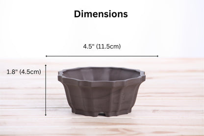 Willow Bonsai Ceramics Flower Design Bonsai Pot 4.5 Inch – Elegant Ceramic Bonsai & Succulent Pot, High‑Fired Frost‑Proof Stoneware with Drainage+Wiring Holes, Handmade in USA
