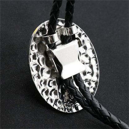 Himongoo Bolo Tie for Men & Women – Orange Coral Stone Western Necklace, Adjustable Cowboy Wedding Jewelry