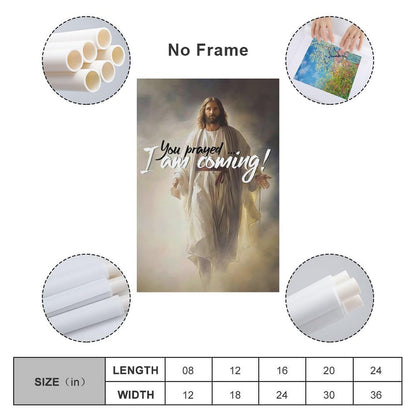 JHXNJDPOST I Am Coming! Religious Poster with Inspirational Message Canvas Wall Art Aesthetic Decorative Painting Living Room Restaurants, Pool Halls And Hotelsstyle-2 12x18inch(30x45cm)