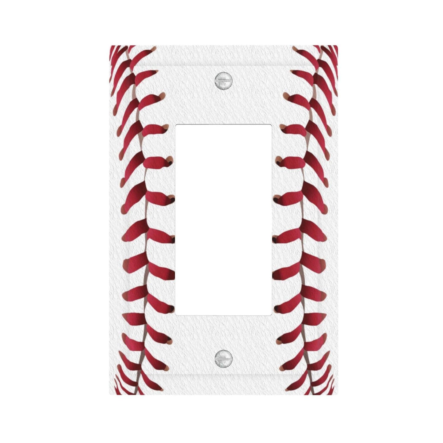 Spshian Outlet Covers Baseball Sports Cool Red White 1 Gang Light Switch Cover Plate Single Rocker Switch plate Covers Decorative Wall Plates Electrical GFCI Receptacle for Bathroom Bedroom Decor
