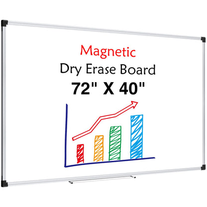 XBoard Magnetic Dry Erase Board 72" x 40" Wall Mounted, Large Whiteboard with Marker Tray, Aluminum Frame Large Dry Erase Board for Office, Conference Room, School
