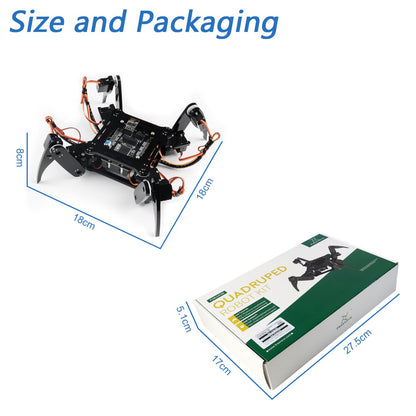 FREENOVE Quadruped Robot Kit (Compatible with Arduino IDE), Walking Crawling Twisting, App Remote Control, Servo STEM Project