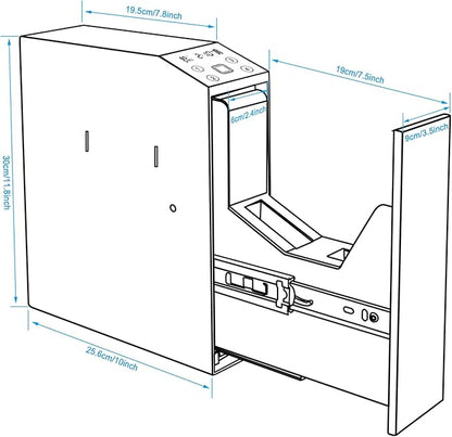 Biometric Slider Handgun Gun Safe with LCD Screen of Temp Humidity Time for Nightstand, Desk, Bed Side, Wall, Truck