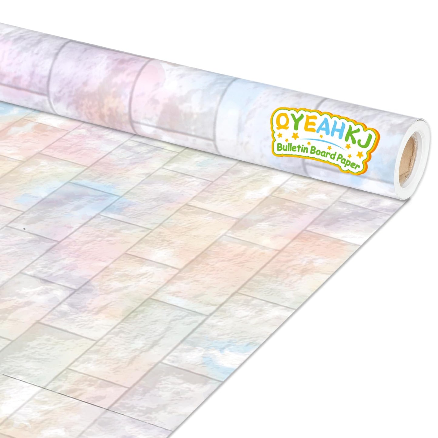 Graffiti Wall Bulletin Board Paper Roll Pastel Brick Gradient Stone Bulletin Board Background Back to School Classroom Decor Poster for Art Craft DIY Projects Home Office Party Supplies 17.7in x 20ft