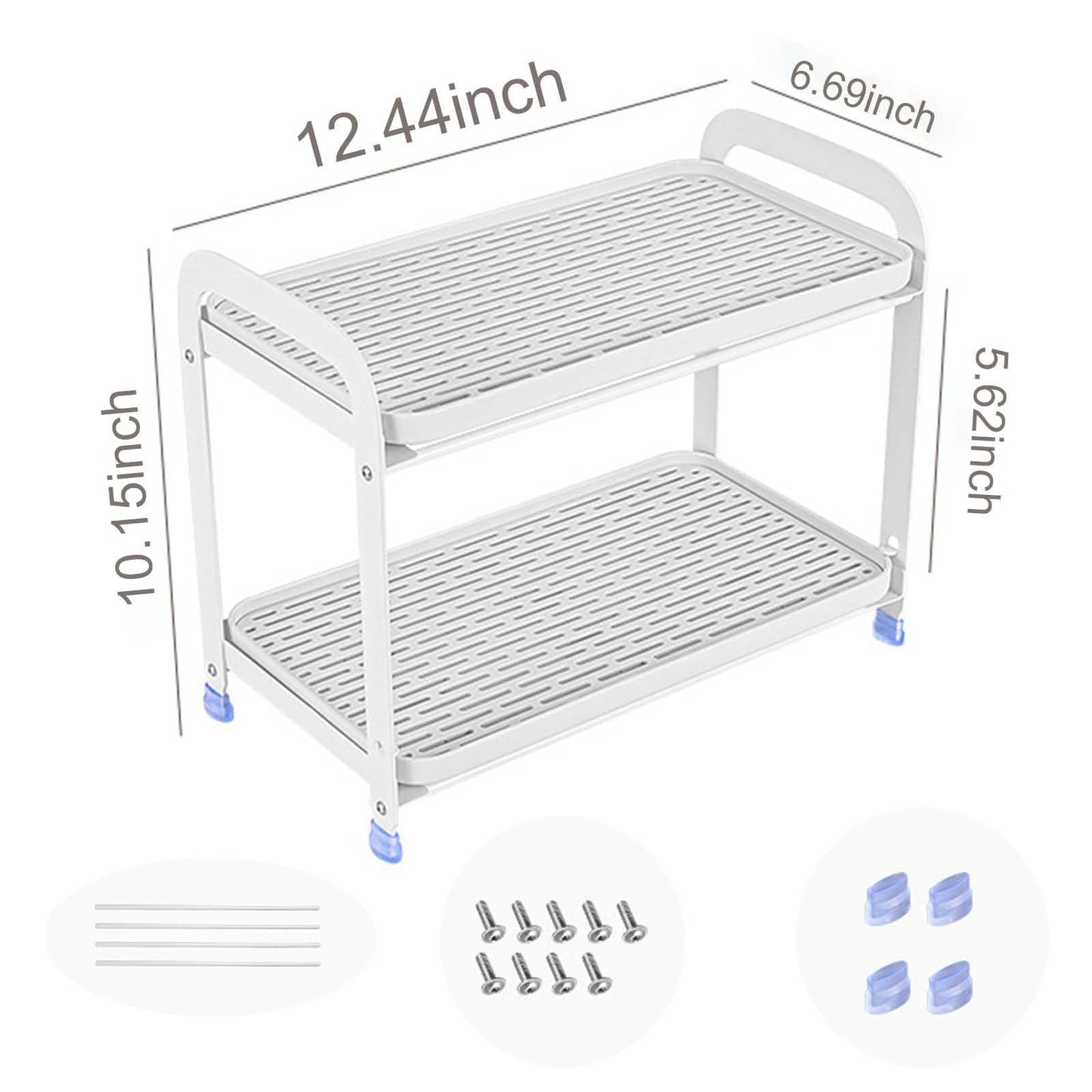 BunnyCare Mug Organizer for Cabinet, Double-Wall Glass Cup Drying Tack, Coffee Mug Holde, Fruit Drainer, Kitchen Spice Organizer,Individual Use of Trays Multi-Functional Storage White Organizer Shelf