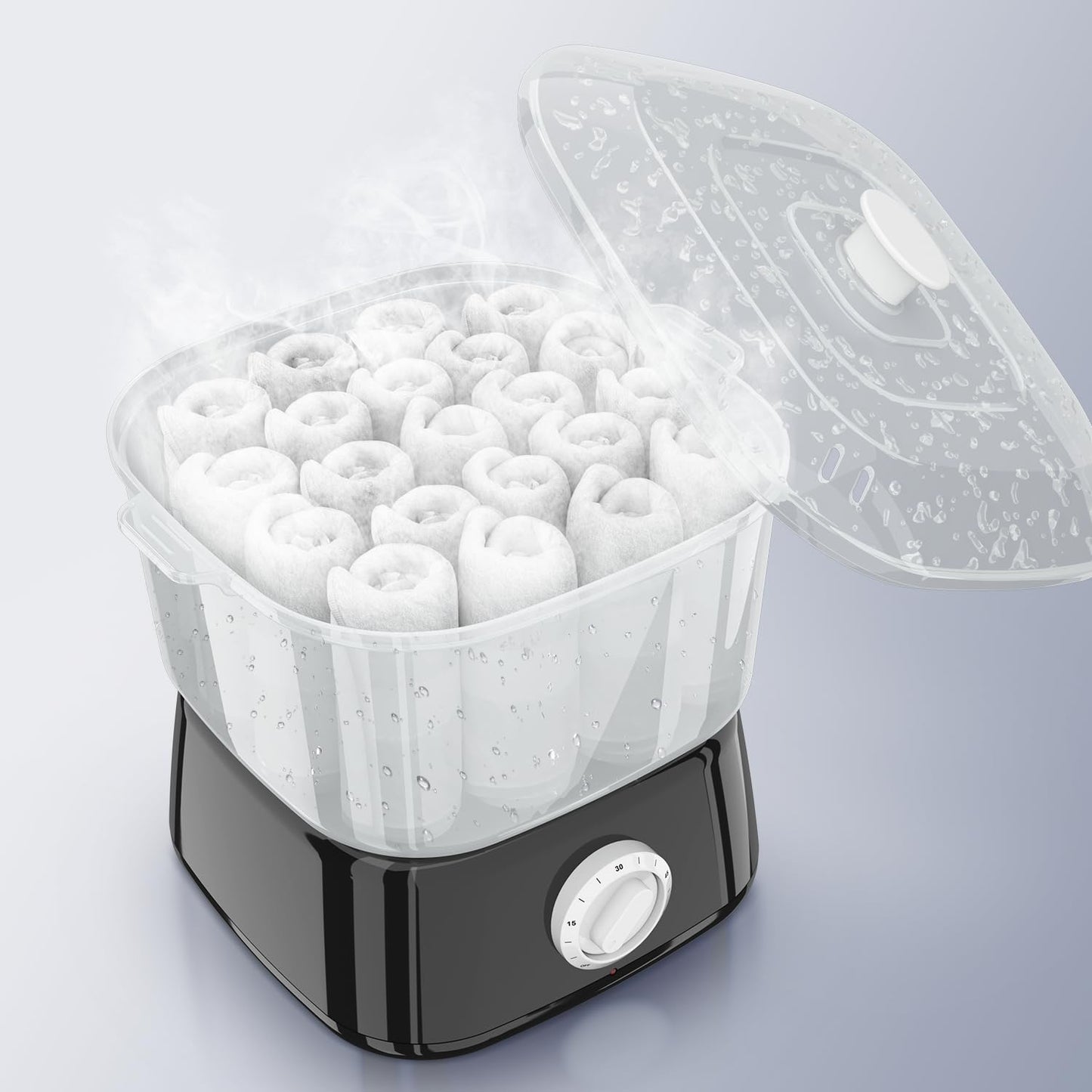 Hot Towel Warmer, Rapid Heating Towel Steamer for Facials can Hold 12 Mini Wet Towels, Portable Mini Towel Warmer for Bathroom,Spa and Salon.