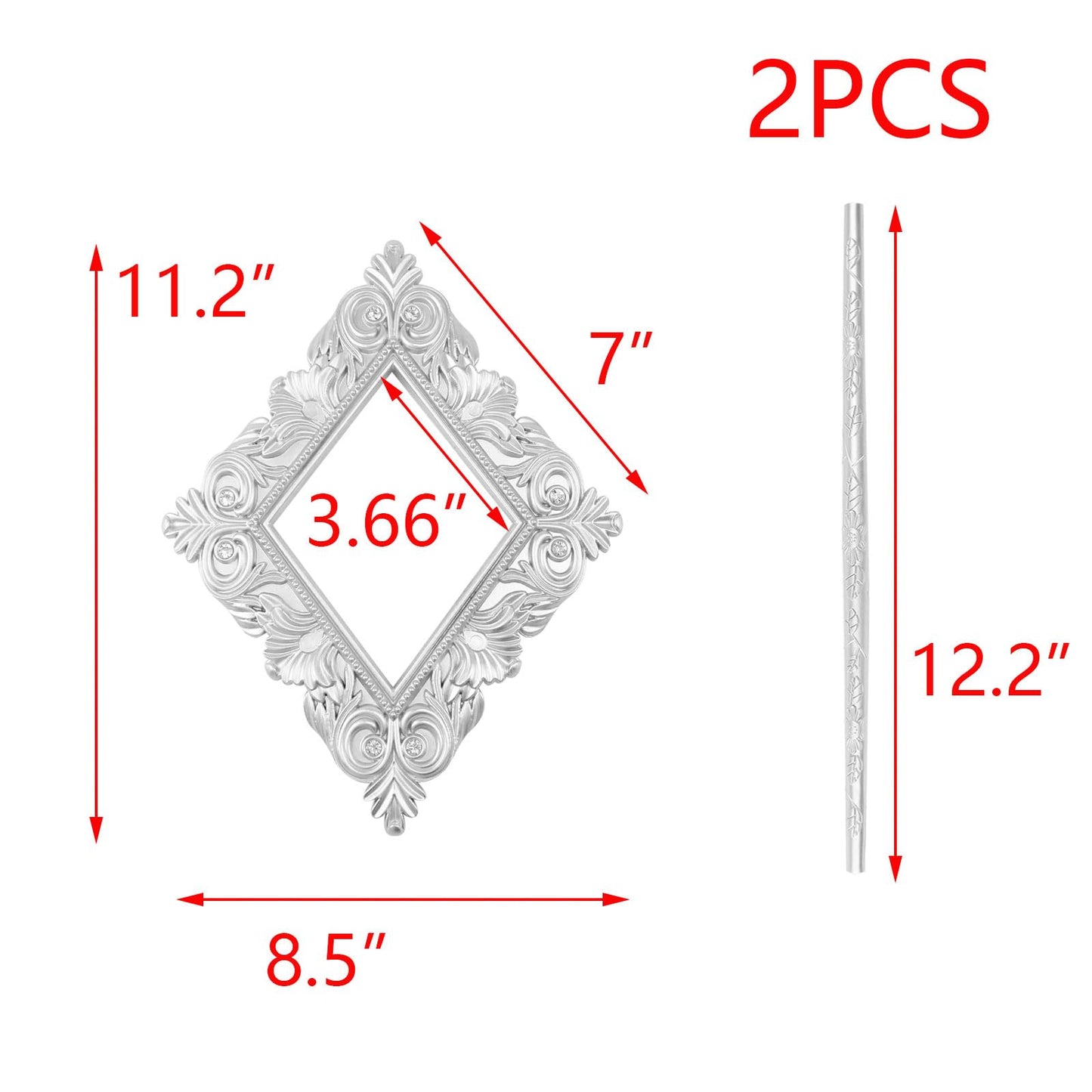 T Tulead 2PCS Rhombus Curtain Tie Backs Plastic Curtain Holdbacks Bling Diamond Window Curtain Tieback Decorative Drapery Holdbacks Silver