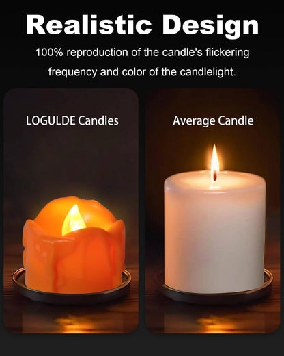 ONEIHOMM Halloween Orange Timer Tealights for Fall Decor, 12PCS