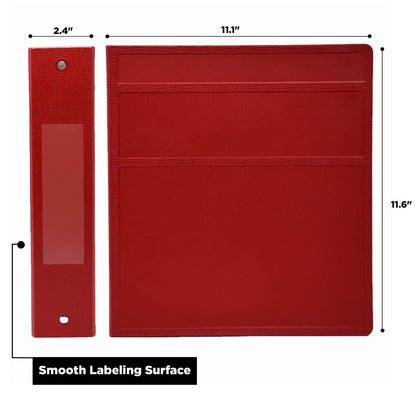 Carstens 2-Inch Heavy Duty 3-Ring Binder - Side Opening, Brick Red, Durable Plastic, Precision No-Gap Rings, Waterproof Covers, No Pockets, Holds 300 US Letter Sheets, BPA-Free, Made in USA (2828-3R)
