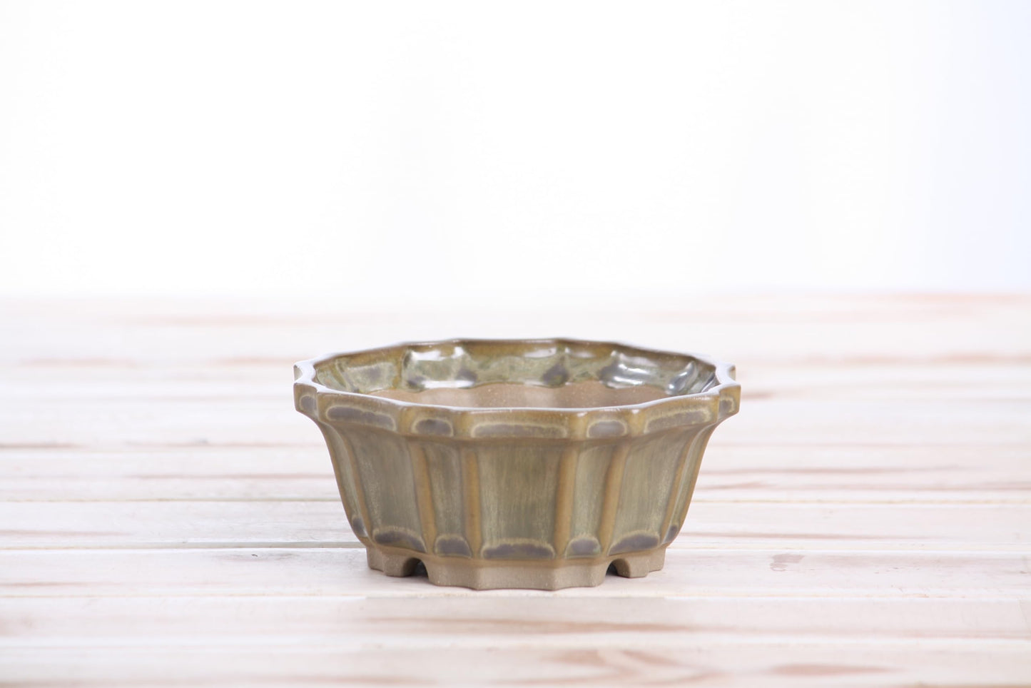 Willow Bonsai Ceramics Flower Design Bonsai Pot 4.5 Inch – Elegant Ceramic Bonsai & Succulent Planter, High‑Fired Frost‑Proof Stoneware with Drainage & Wiring Holes, Handmade in USA (Copenhagen)