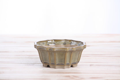 Willow Bonsai Ceramics Flower Design Bonsai Pot 4.5 Inch – Elegant Ceramic Bonsai & Succulent Planter, High‑Fired Frost‑Proof Stoneware with Drainage & Wiring Holes, Handmade in USA (Copenhagen)