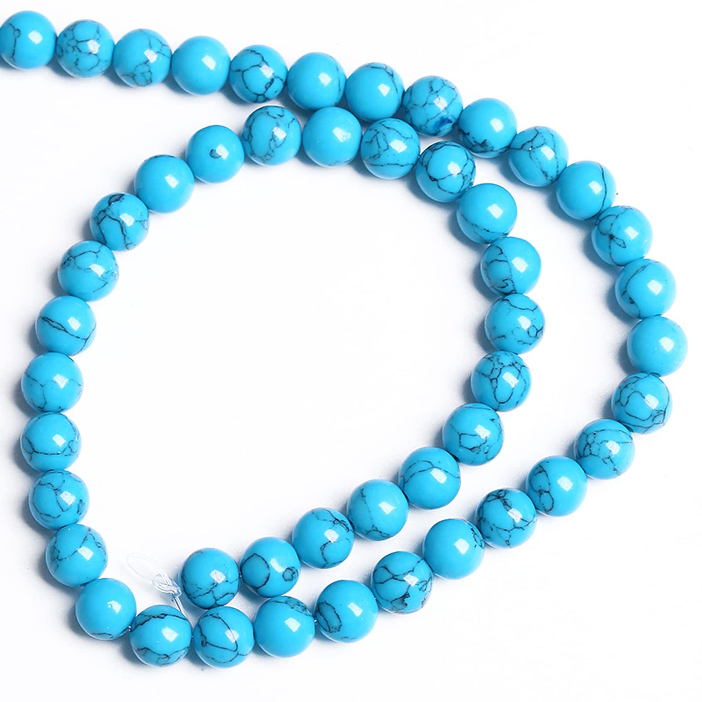 6MM 60PCS Blue Turquoise Spacer Loose Beads for Jewelry Making DIY Bracelet Necklace