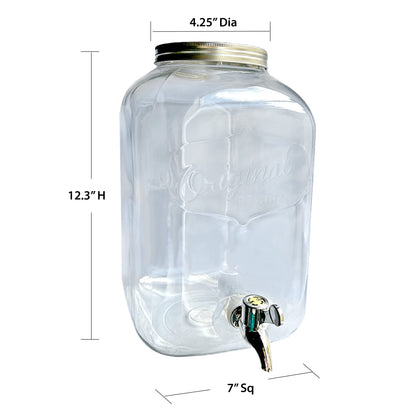 Lily's Home Plastic Beverage Dispenser with Spigot - 2 Gallon Drink Holder for Water, Juice, Tea - Ideal for Parties, Lemonade Stands, & Events