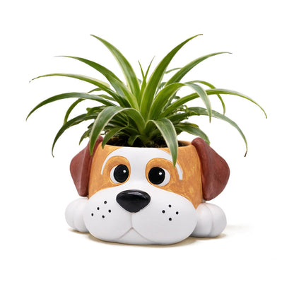 YOUOIVIA Cute Dog Planters for Indoor Outdoor Plants - Resin Animal Plant Pots for Home Office Decor - Funny Window Garden Flower Pot with Drainage Hole - Unique Succulent Pots Gift for Plant Lovers