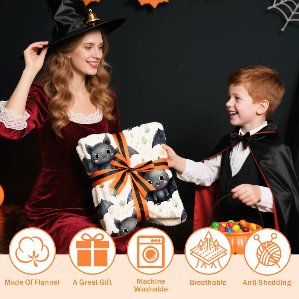 SUPERICH Halloween Bats Baby Blanket Gifts Super Soft Swaddle Newborn Cozy Baby Receiving Blanket Stroller Throw Blanket for Crib 40x30 in for Puppy