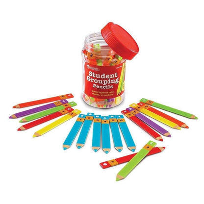 Learning Resources Student Grouping Pencils - Talking Stick for Classroom, Classroom Name Sticks, Name Pencils, Flip Stick for Students, Teacher Supplies