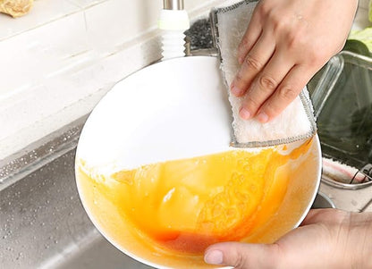 JEBBLAS Bamboo Natural Kitchen Sponges Dish Sponge Cleaning Sponge Heavy Duty Scrub Sponge for Cleaning Kitchen and Household Green (8 Pack)