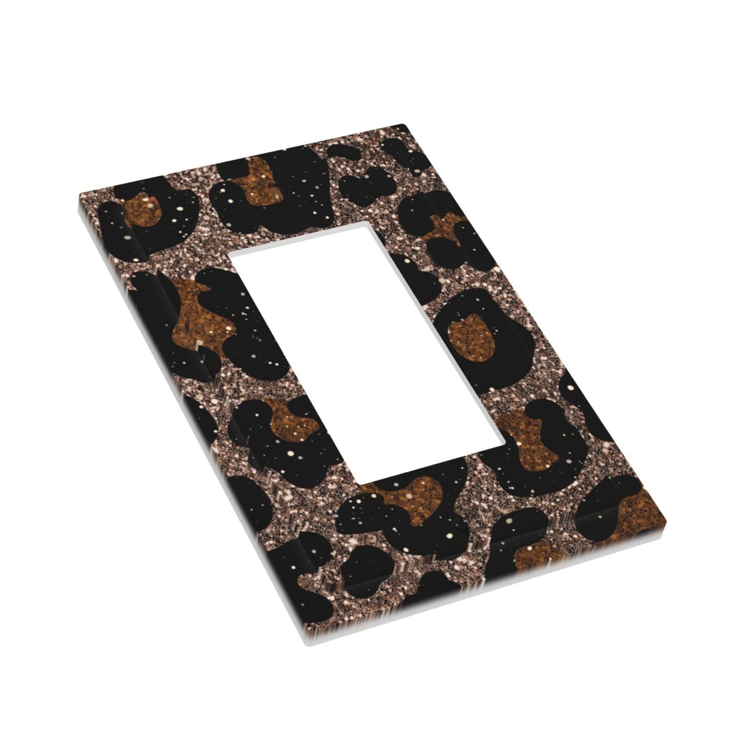Animal Leopard Print Psychedelic Shine Decorative Outlet Covers 1 Gang Single Rocker Light Switch Cover Plate Wall Plates GFCI Faceplate for Farmhouse Bedroom Decor