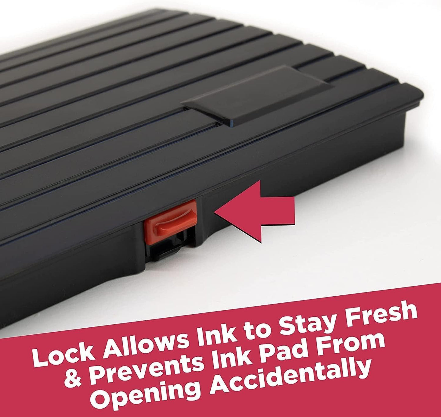Large Premium Green Ink Stamp Pad - 5" by 7" - Quality Felt Pad - Case with Closing snap