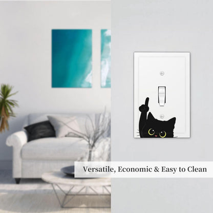 JOOJIAO Decorative Light Switch Covers Funny Cute Black Cat Single Toggle Light Switch Cover Plate 1 Gang Outlet Covers Wall Plate Electrical Device Switchplate Dimmer Faceplate for Bathroom Decor