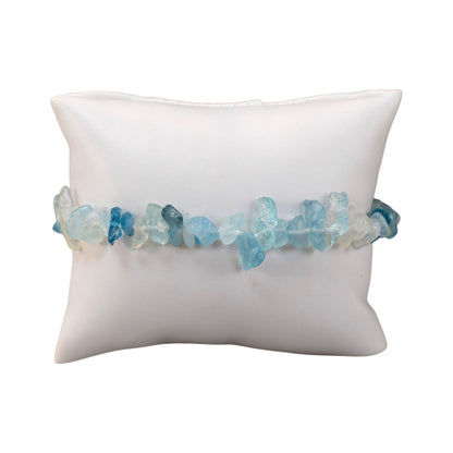 Natural Gemstone Bracelets, Chakra Crystal Healing Chip Stretch Bracelets, Gemstone Polished Irregular Crystals, Crystal Irregular Chips Beads Stretch Bracelets (Aquamarine)